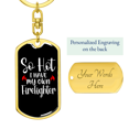 thumbnail image 3 of Have My Own Firefighter Stainless Steel or 18k Gold Premium Swivel Dog Tag Keychain, 3 of 8