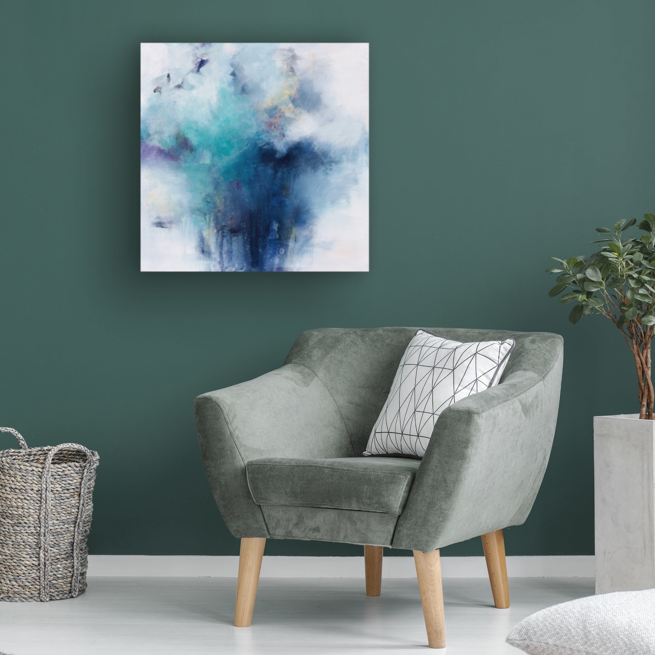 Canvas Wall Art - Karen Hale 'Blue Fusion 2' Wall Art for Living Room, Bedroom, or Office Décor by Trademark Fine Art - 14 x 14 Inches