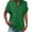 Green, variant on Women's Crinkled V-Neck Short Sleeve Top - Rolled Cuff Button Detail Casual Tee | Yubnlvae | Women's Fashionable And Casual Solid Color V Neck Wrinkle Cloth (Beige | L)