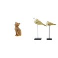 thumbnail image 1 of Figura decorativa de escritorio: estatua de gato, estatua de pájaro, figura de animal de madera, adorno de resina y madera. Arte moderno único, ideal, 1 of 8