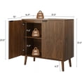 thumbnail image 2 of Smart FENDEE Farmhouse Sideboard Cabinet with Shelf and Paper Clip Pattern for Kitchen, Walnut Wood, 2 of 7