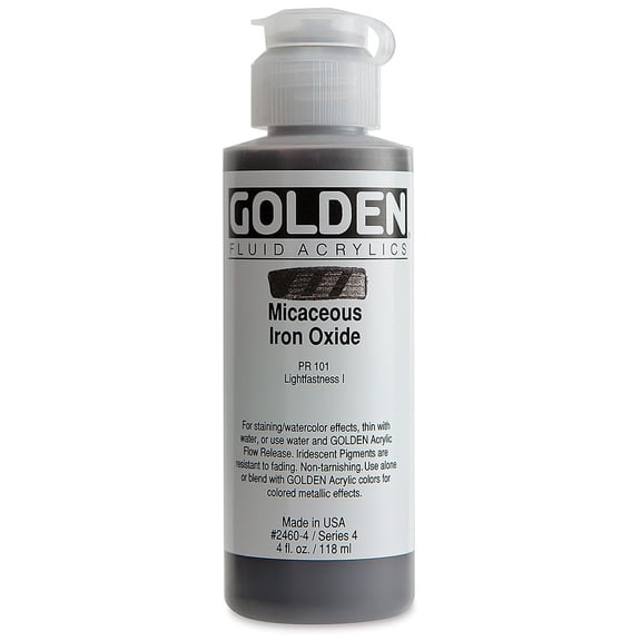 Golden Fluid Acrylics - Iridescent Micaceous Iron Oxide, 4 oz bottle