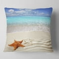 thumbnail image 2 of Designart Brown Starfish on Caribbean Beach - Seascape Throw Pillow - 16x16, 2 of 5