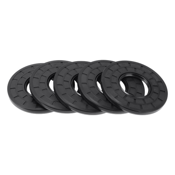 Sello de aceite universal Unique Bargains TC de doble labio con resorte de acero, anillo de sello para eje rotativo 40x90x7mm, caucho nitrilo de alta presión, negro, 5 piezas