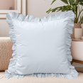 thumbnail image 3 of A set of two light blue pleated European style pillowcases, chic farmhouse European style pillowcases, retro super soft and breathable, suitable for bedrooms, 3 of 5