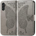 thumbnail image 2 of Compatible with Samsung Galaxy A14 5G Wallet Case for Women, Leather Flip Folio with Kickstand Magnetic and Card Holder Protective Case for Samsung Galaxy A14 5G Butterfly Grey SD, 2 of 11
