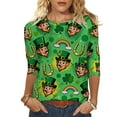 thumbnail image 2 of Ounisa Womens 3/4 Sleeve St. Patrick's Day T-Shirts Crew Neck Spring Graphic Tee Tops, 2 of 8