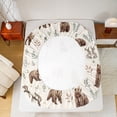 thumbnail image 5 of Homewish Cute Rabbit Bear Full Size Sheets,Jungle Deer Bed Sheets,Rustic Plant Leaves Sheet Sets For Men Women,Super Cozy Room Decor,4pcs, 5 of 7