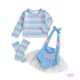 thumbnail image 1 of Eliza-0-5 Años Conjunto De Disfraces De Niña Pequeña Estampado De Rayas Arco Iris Tops De Manga Larga + Pelele Con Patrón De Letras + Calcetines Largos, 1 of 4