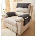 thumbnail image 2 of XUELC 3 Pieces  Fleece Sofa Armrest Cover for Recliner Chair with Storage Pockets Non Slip Headrest Cover Fuzzy  Furniture Protector Black, 2 of 14