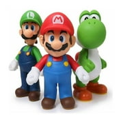 Super Mario Bros. Luigi Yoshi And Mario Action Figures, 5"