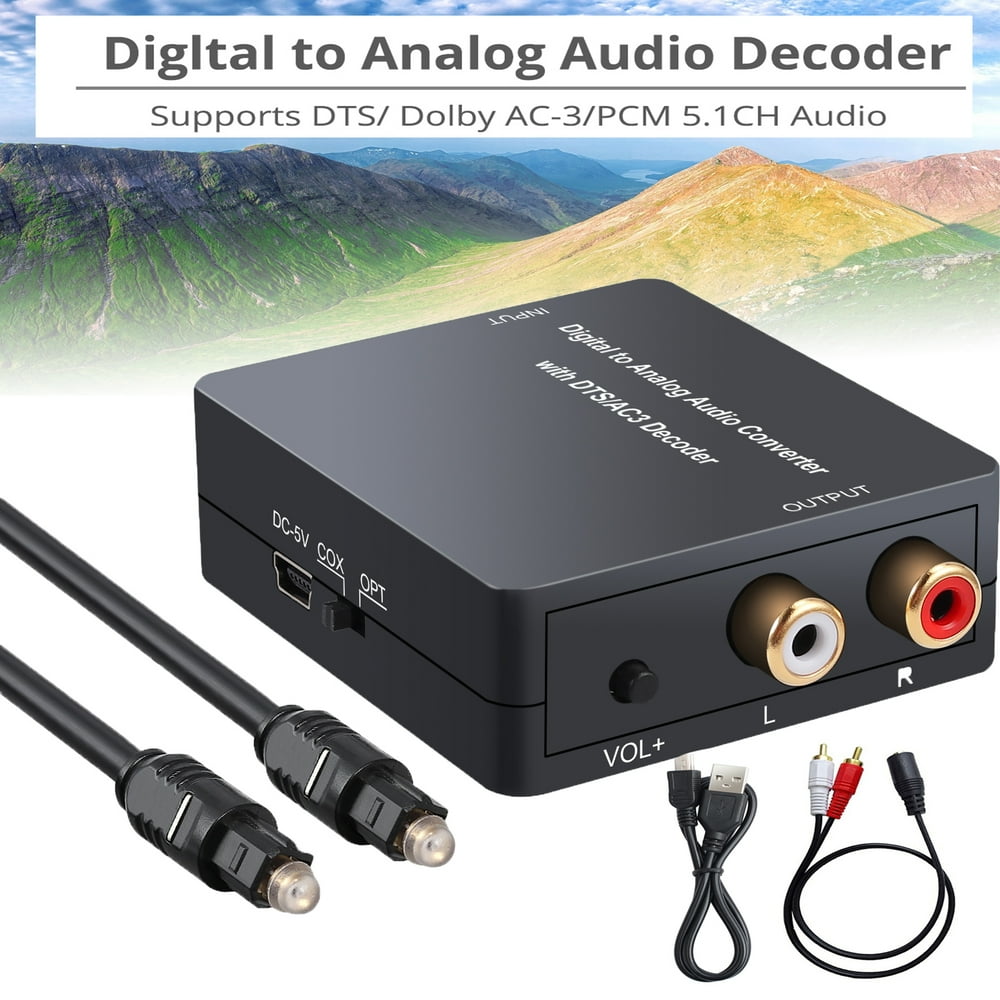 ESYNIC Digital to Analog Audio Decoder Converter Support Dolby Digital, DTS, PCM digital audio