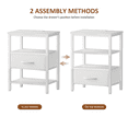 thumbnail image 7 of LIFERECORD Night Stand with 2 Fabric Drawers, Nightstand with Charging Station, End Tables with Storage Shelf for Small Spaces, Bedside Table Side Tables for Bedroom, White, 7 of 7