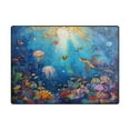 thumbnail image 2 of Area Rug Indoor 63"x48"in Non-Slip Wear Resistant Floor Mats Soft Large Carpets for Living Room Bedroom Home Decor Tropical Marine Life, 2 of 7