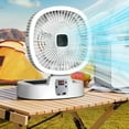 thumbnail image 4 of Ohmyroo 12 Inch Solar Powered Foldable Pedestal Fan 5000mAh Battery 5-Speed Personal Standing Fan With LED Light And Remote For Outdoor Camping, 4 of 9