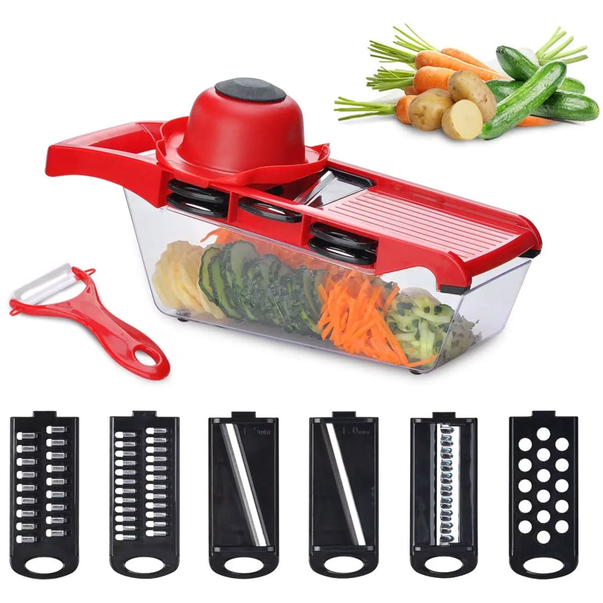 FIRAWER Professional Vegetable Chopper - Onion Chopper Vegetable Cutter,  Mandolin Slicer, Food Chopper Comes with Cleaning Tools, Hand Protector and
