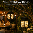 thumbnail image 4 of MEHOOM 4 Pack Outdoor Solar Lanterns Warm White, 40 LED Vintage Palace Hanging Decorative Garden Lights, Waterproof Solar Powered Lights for Patio, Yard, Balcony, Christmas Decorations Outdoor, 4 of 10