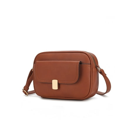 MKF Collection Michaela Vegan Leather Women's Shoulder Bag, Chic Modern Crossbody Purse Handbag by Mia K - Brown