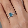 thumbnail image 4 of Gem Stone King 10K White Gold Persian Blue Moissanite and White Diamond Engagement Ring for Women (1.61 Cttw, Emerald Cut 8X6MM, Gemstone Birthstone, Available in Size 5, 6, 7, 8, 9), 4 of 5
