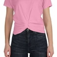 thumbnail image 6 of Inkmeso Summer Twist Front Knot Crop Top For Women With Short Sleeves Tee Shirts, 6 of 8