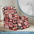 thumbnail image 4 of Renewold Couch Cover Recliner Comfy Chair Cover for Recliner 4 Pieces Anti-Slip Single Seat Couch Slipcover Stretch Furniture Protector for Valentine's Day Decor, Heart Patchwork Black Red, 4 of 8