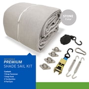 Coolaroo Premium Outdoor Sun Shade Sail with Hardware Kit 95% UV Block Protection for Backyard, Garden, Patio, 165 x 911 Rectangle, Stone
