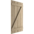 thumbnail image 3 of Ekena Millwork 22"W x 44"H Rustic Four Board Joined Board-n-Batten Rough Sawn Faux Wood Shutters w/Z-Board (Per Pair), Primed Tan, 3 of 10