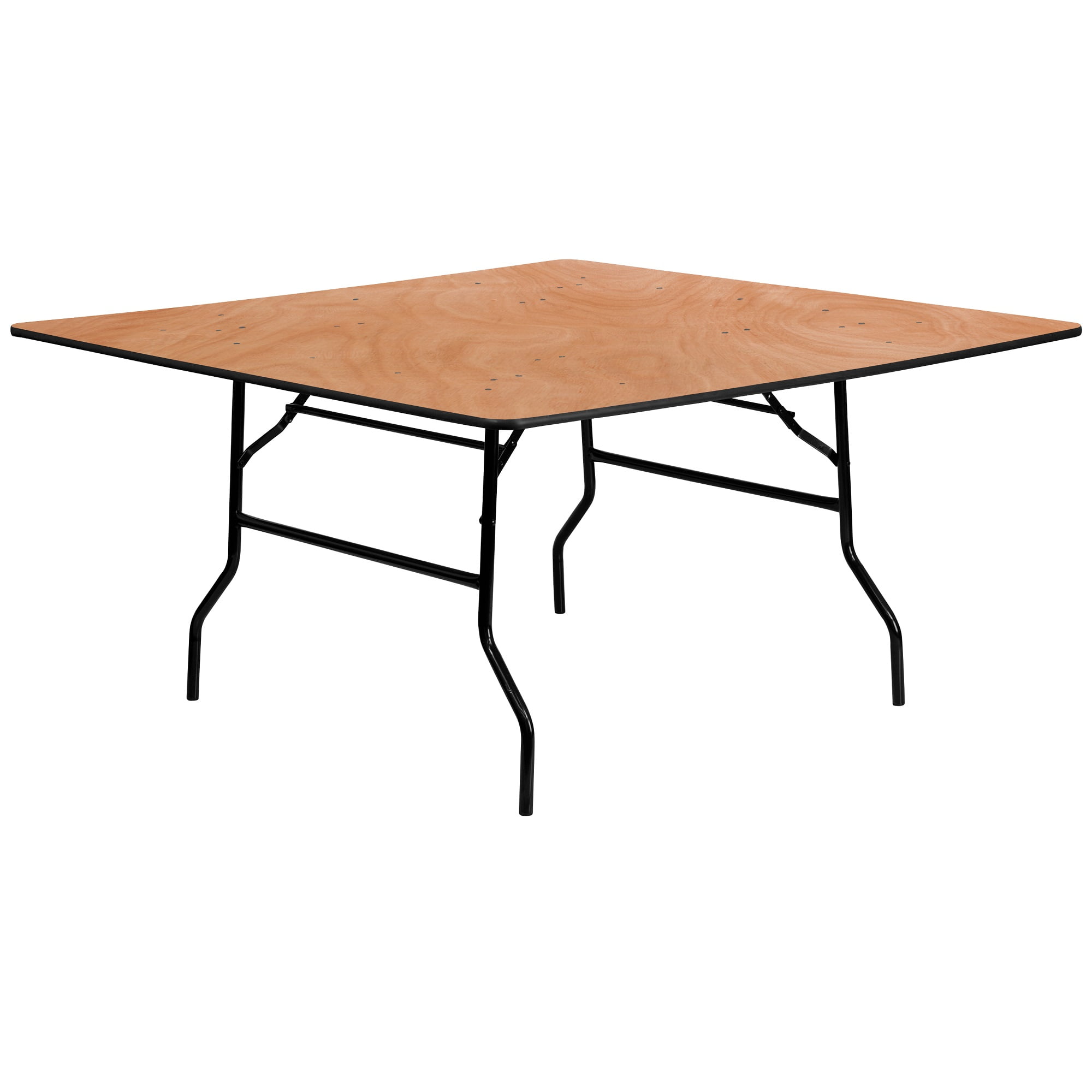 Photo 1 of 60 Brown and Black Square Wood Folding Banquet Table