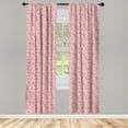 thumbnail image 5 of Ambesonne Coral Window Curtains, Vintage Roses Feminine, Each 28" W x 95" L, Dark Coral Coconut, 5 of 5