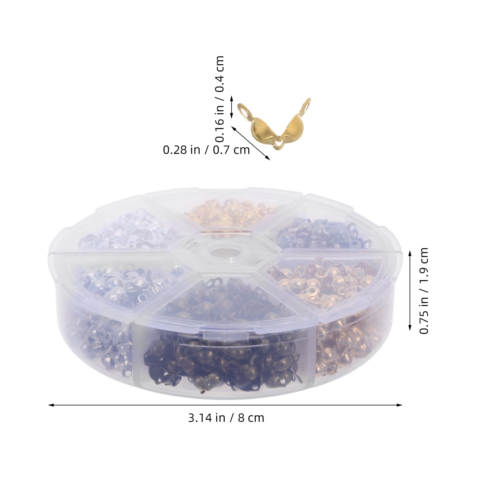 DEEPCRAFF 600Pcs Necklace Knot Covers Buckles Metal End Caps for Secure Chain and Bracelet Crafting