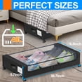thumbnail image 3 of Under Bed Storage with Wheels, 2 Pack Under Bed Storage Containers with Dividers & Clear Lids, Under the bed storage Organizer Bins, Underbed Storage with Wheels for Clothes, 3 of 8