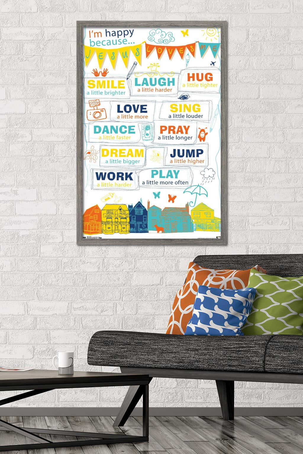 I'm Happy Wall Poster, 22.375" x 34" Framed