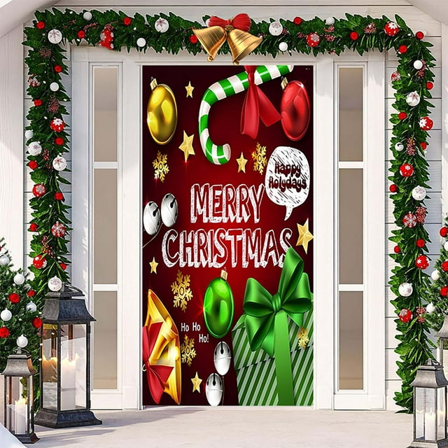 Mini Grinch Ornaments Grinch Ornaments Grinch Christmas Decorations Christmas Door Cover,Christmas Door Decoration, Front Door Decor Holiday Xmas Party Supplies 78.7x35.4Inch