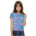 thumbnail image 4 of Delliss Toddler Boys Dinosaur Print Short Sleeve T-Shirt 3-14 Years Girls Cotton Summer Tops Tees, 4 of 6