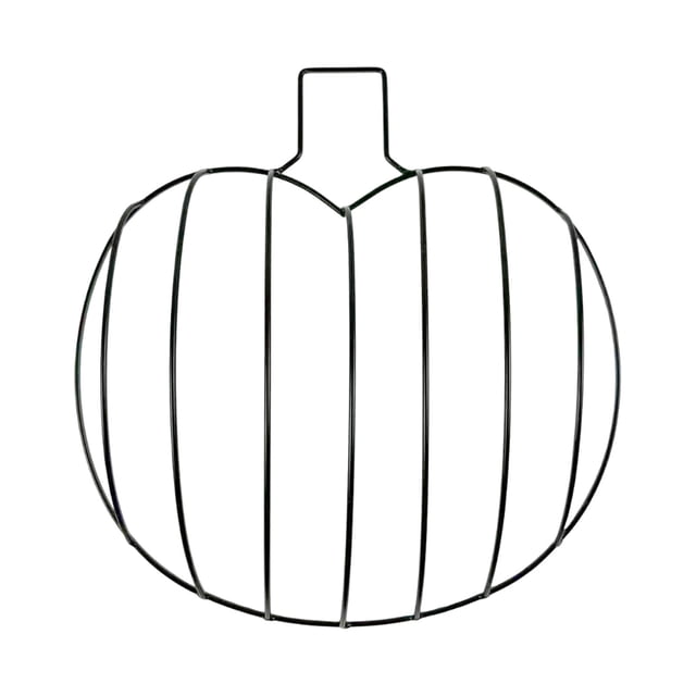 Pumpkin Wreath Metal Wire Frame For DIY Crafts Floral Design For Autumn Thanksgiving Unique Pumpkin Shape For Home Garden Projects Wreath with Lights Battery Operated with Timer Wreath Christmas