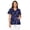 Blue Galaxy Dragonfly, variant on Cute Green Frog Women Scrub Tops Size XL Short Sleeve Flex Easy Care Fabric Adult Nurse Uniform V-Neck Comfortable Fashion