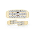 thumbnail image 2 of AFFY White Natural Diamond His And Hers Wedding Band Ring Set in 14K Yellow Gold (1.13 Cttw), 2 of 6