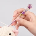 thumbnail image 3 of Resin Crochet Hook Set, Floral Inlaid Ergonomic , Polished Metal Tips, for Knitting and Crocheting, Ideal for Art Crafters, 3 of 7