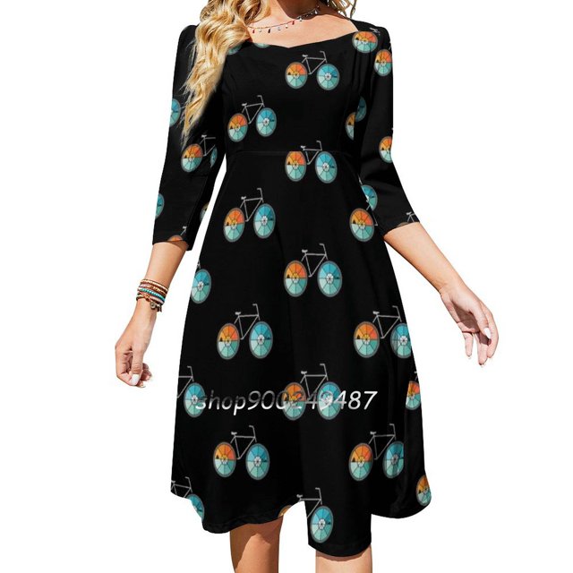 Rayures Marin avec Ancre Nœud Cœur Robe Évasée Design Mode Grande Taille Robe Ample Rayure Marin