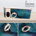 thumbnail image 3 of 360 Degree Rotating Ring Stand Case for Google Pixel 8,Dteck Shockproof Marble Patterned TPU Case Kickstand Slim Back Cover, Green, 3 of 6
