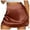 A-Bronze33, variant on Bibifish Womens High-Waist A-Line Mini Skirts High Waist Zip Closure Satin Skirts Ribbon Decor Lined Flowy Casual Skirts