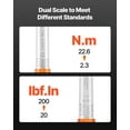 thumbnail image 4 of VEVOR Click Torque Wrench Set 1/4 Inch Drive 20-200lbf-in /2.3-22.6N.m 72-Tooth Orange, 4 of 9