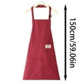 thumbnail image 3 of Strip Aprons with Two Pockets for Women Men, Adjustable Aprons for Cooking, Sleeveless Smock, Adult Chef Kitchen Protective Apron for Cooking, Baking, BBQ Grilling, Working, 1Pc(Wine,59x12"), 3 of 3
