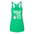 thumbnail image 2 of Wild Bobby, Office Dwight Quote Before I Do Anything, Pop Culture, Women Tri-Blend Racerback Tank Top, Envy, X-Large, 2 of 4