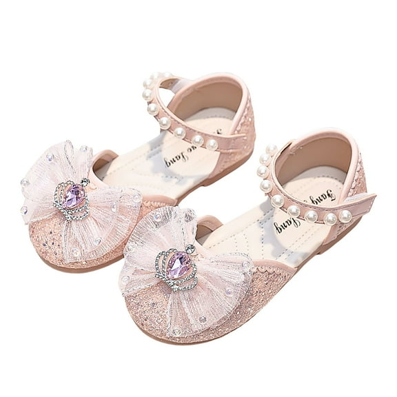 Zecgelong Girls' Pearl Leather Sandals Girls Beach Sandals Size 9.5