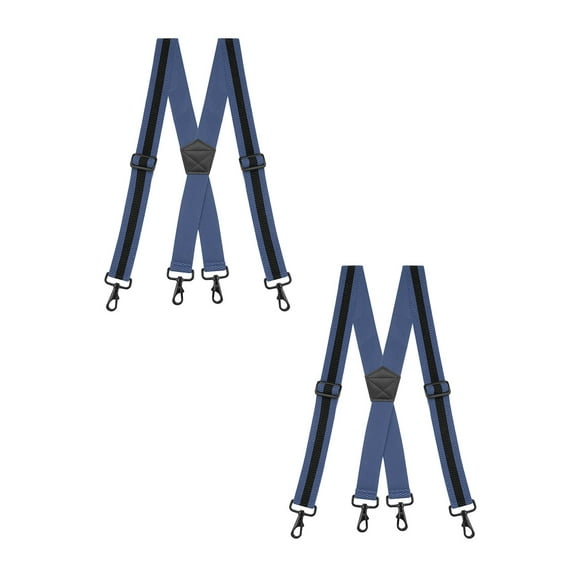 Buyless Fashion Heavy Duty 2 Pack Suspenders for Men - 48" Adjustable Straps 1 1/2" - X Back with Strong Hooks