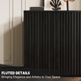 thumbnail image 7 of Wiilayok 31.5" Fluted Buffet Sideboard Cabinet with Unique Pop-up Doors & Adjustable Shelves, Modern Console Storage for Living Room, Dining Room, Kitchen, Hallway （Black Gray）, 7 of 7