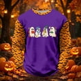 thumbnail image 2 of Bysome T-Shirts for Boys Graphic Print Long Sleeve Crew Neck Tees Halloween Breathable Boys Top Size 6-7 Years Purple, 2 of 4