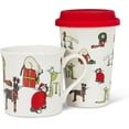 thumbnail image 3 of Abbott Collection AB-27-HOLICATS-TOGO 5.5 in. Holiday Cats Travel Mug, White & Red, 3 of 3