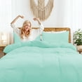 thumbnail image 3 of REGALWOVEN 3 Pieces Duvet Cover Set, Soft Comforter Cover Set  Breathable Bedding Quilt Cover Sets with Zipper Closure & Corner Ties Aqua Blue Twin, 3 of 8